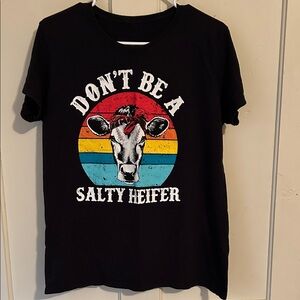 Black Graphic Tee - Don't Be a Salty Heifer